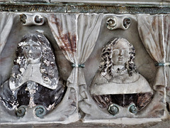 kedleston church derbs ;  c17 tomb of sir john curzon +1686, erected 1664 by richard hall