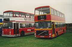 Plymouth Citybus 176 (B176 VDV) and Black Prince C101 (C101 CUL) at Showbus – 22 Sep 1996 (241-19)