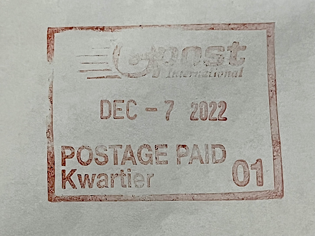 Curaçao postage paid impression