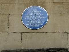 Horniman Museum Plaque