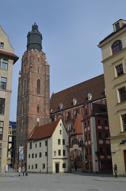 Wroclaw, St. Elisabeth's Church and Houses "Hansel and Gretel"