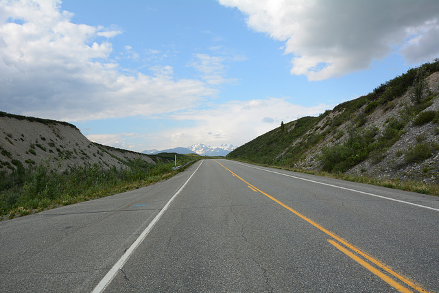 Richardson Highway and the Alaska Range in the Distance