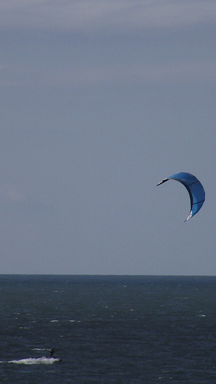 Wind surfer having fun