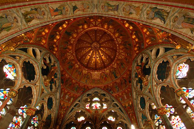 Ceiling in the redundant church at Studley Royal, North Yorkshire