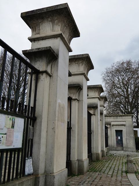 abney park cemetery gates, stoke newington, london. by bonomi 1840