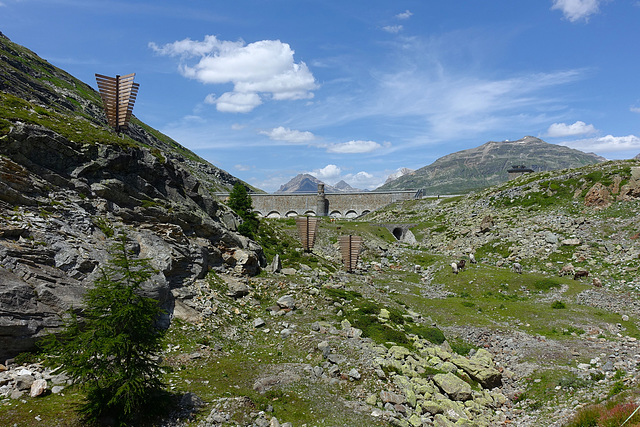 Bernina Lago Bianco Staumauer