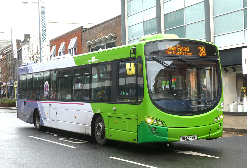 First Eastern Counties 69555 (BF12 KWR) in Norwich - 9 Feb 2024 (P1170433)