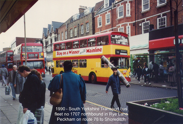 South Yorkshire Transport on route 78 northbound in Rye Lane Peckham London