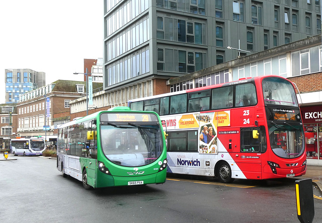 First Eastern Counties Buses in Norwich - 9 Feb 2024 (P1170424)