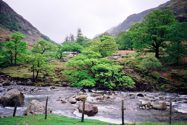 Looking towards Langstrath from near Smithymire Island (scan from 1990)