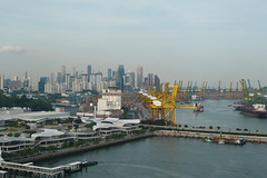 Singapore Port And Skyline