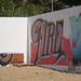 Graffiti on wall of Alto do Lumiar Basic School.