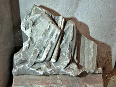 kedleston church derbs; fragment of a figure, perhaps from a c15 reredos or tomb