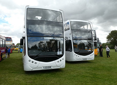 Mulleys Motorways YJ23 EKN and YJ23 EKO at Stonham Barns – 13 Aug 2023 (P1160019)