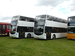 Mulleys Motorways YJ23 EKN and YJ23 EKO at Stonham Barns – 13 Aug 2023 (P1160014)