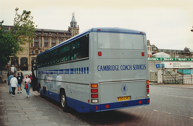 Cambridge Coach Services P313 CVE in Edinburgh - 2 Aug 1997