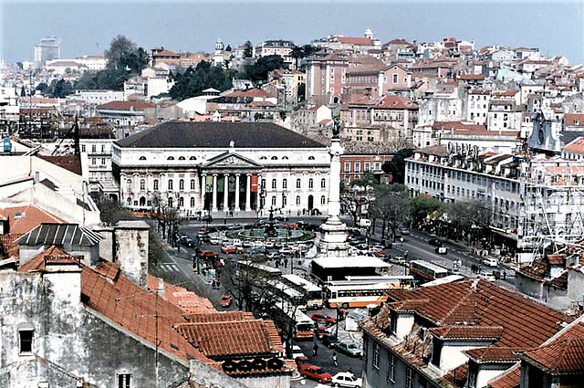 Vista de la Praça do Rossio des de l'elevador de Santa Justa-Lisboa