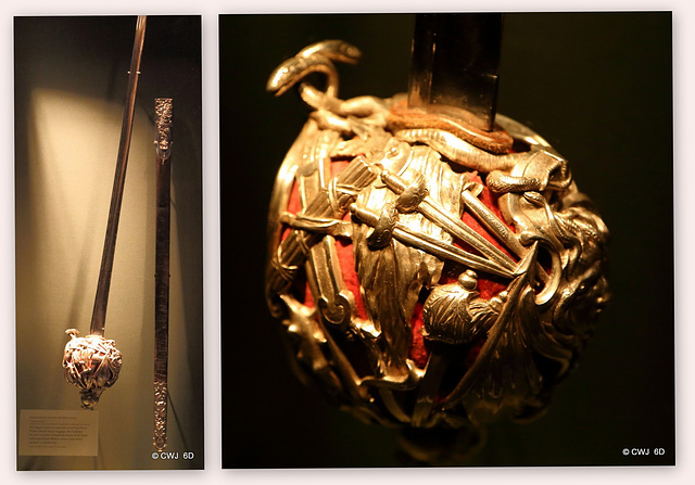 Sword taken from Prince Charles Edward Stuart's baggage after the rout at Culloden and detail of the Medusa basket guard