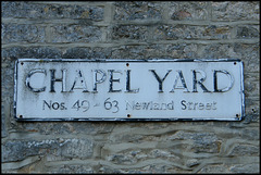 Chapel Yard street sign