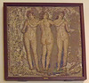 Mosaic with the Three Graces from the House of Apollo in Pompeii in the Naples Archaeological Museum, July 2012