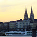 Les quais de Bordeaux vus de la rive droite au couchant