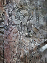 kedleston church derbs, c16 incised tomb slab of william curzon +1547