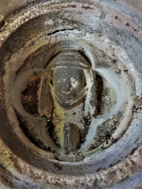 kedleston church derbs; late c13 curzon tomb with sunken medallion of a lady