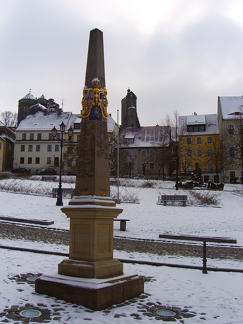 Postmeilensäule aus der Zeit August des Starken in Stolpen