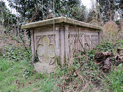 abney park cemetery, london,memorial to samuel robinson, +1833, architect and founder of robinson's retreat for the widows of calvinist ministers. the monument was originally next to his gothic almshouses off morning lane, only moved when they were d
