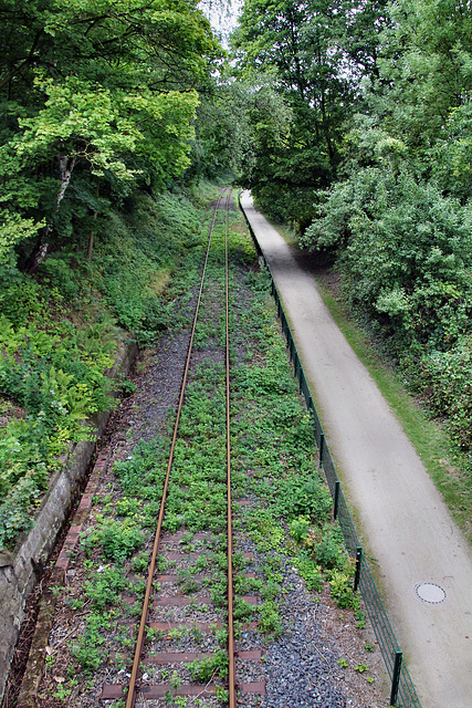 Blick auf die Ruhrtalbahn mit Radweg (Witten-Bommern) / 26.07.2017