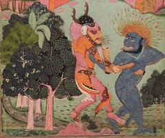 Detail of Demons Fighting over an Animal Limb in the Metropolitan Museum of Art, September 2019