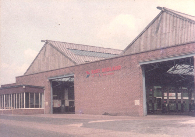 East Midland garage at Clowne – 30 May 1984 (843-8) East Midland garage at Clowne – 30 May 1984 (843-8)