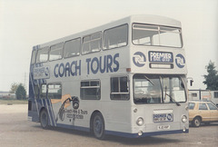 312/01 Premier Travel Services KJD 116P at Cowley Road, Cambridge - Sat 26 Oct 1985 (Ref 29-22)