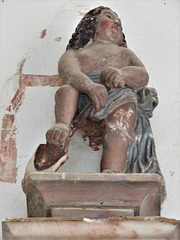 kedleston church derbs ;  c17 tomb of sir john curzon +1686, erected 1664 by richard hall