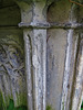 abney park cemetery, london,paint remains on memorial to samuel robinson, +1833, architect and founder of robinson's retreat for the widows of calvinist ministers. the monument was originally next to his gothic almshouses off morning lane, only moved