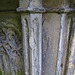 abney park cemetery, london,paint remains on memorial to samuel robinson, +1833, architect and founder of robinson's retreat for the widows of calvinist ministers. the monument was originally next to his gothic almshouses off morning lane, only moved