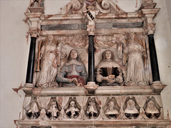 kedleston church derbs ;  c17 tomb of sir john curzon +1686, erected 1664 by richard hall