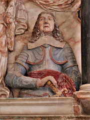 kedleston church derbs ;  c17 tomb of sir john curzon +1686, erected 1664 by richard hall