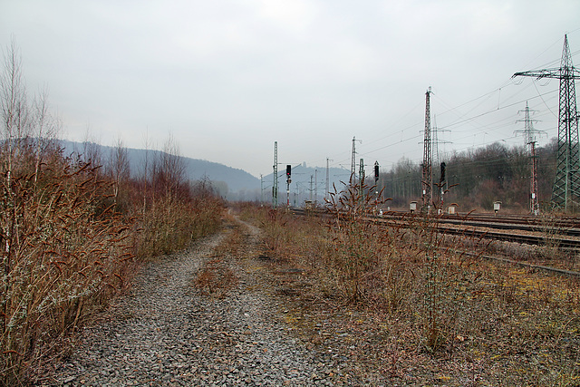 Die Bahnstrecke Hagen–Hamm am ehem. Güterbahnhof Hengstey (Hagen) / 3.03.2018