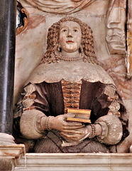kedleston church derbs ;  c17 tomb of sir john curzon +1686, erected 1664 by richard hall