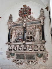 kedleston church derbs ;  c17 tomb of sir john curzon +1686, erected 1664 by richard hall