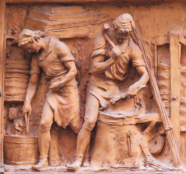 cutlers' hall, london, c19  hall,1886-7 by t.tayler smith, with terracotta frieze by creswick, a ruskin protege