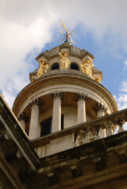 Caryatids on Tower of St Mary's Church, Marylebone Road, Westminster, London