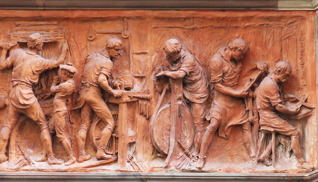 cutlers' hall, london, c19  hall,1886-7 by t.tayler smith, with terracotta frieze by creswick, a ruskin protege