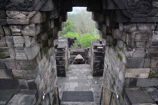 Indonesia, Java, The Passage to the Top Level of the Borobudur Temple