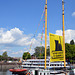Im Hafen Karlsruhe auf Infotour die BELUGA II von Greenpeace