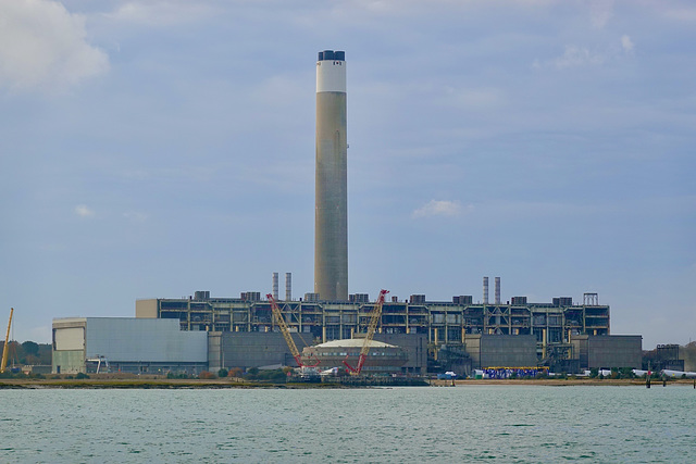 Fawley Power Station demolition underway