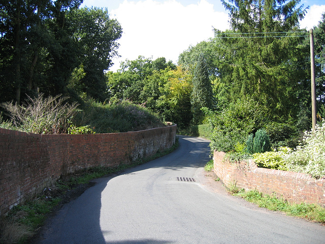 Lea Lane leading to Wolverley