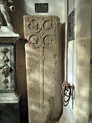 kedleston church derbs; c13 cross slab tomb