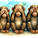 The three monkeys ◑︿◐